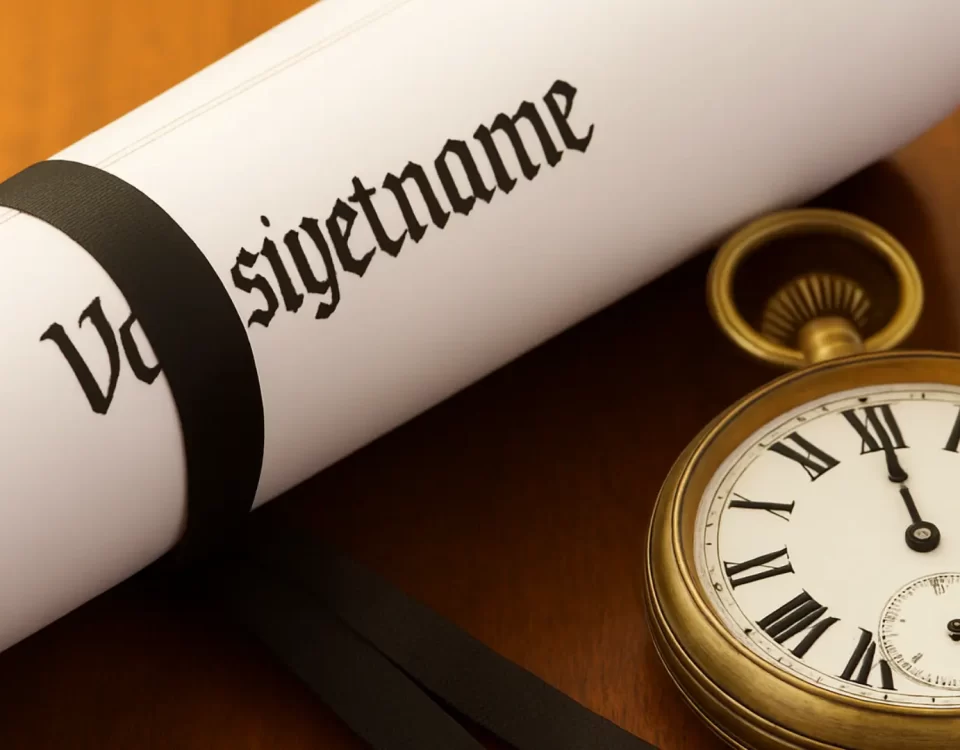 Vasiyetnamenin İptali Davası Şartları ve Süresi 12 Vasiyetnamenin iptali davası şartları ve 1 yıllık hak düşürücü süreyi temsil eden köstekli saat ile vasiyetname belgesi.